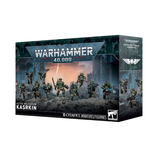 Warhammer 40k Astra Militarum Kasrkin multipart plastic kit with 10 elite Cadian special forces miniatures