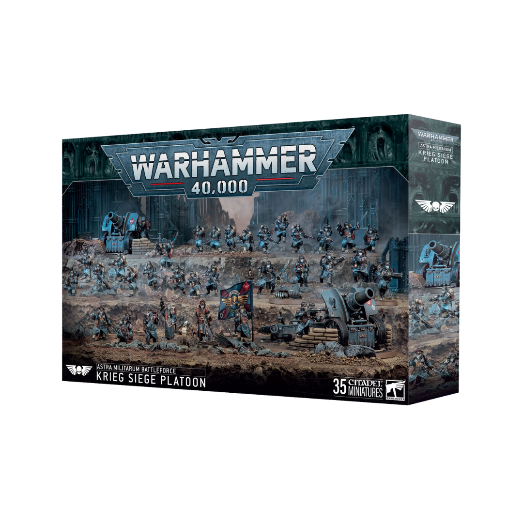 Box art of the Warhammer 40k Astra Militarum Krieg Siege Platoon Battleforce