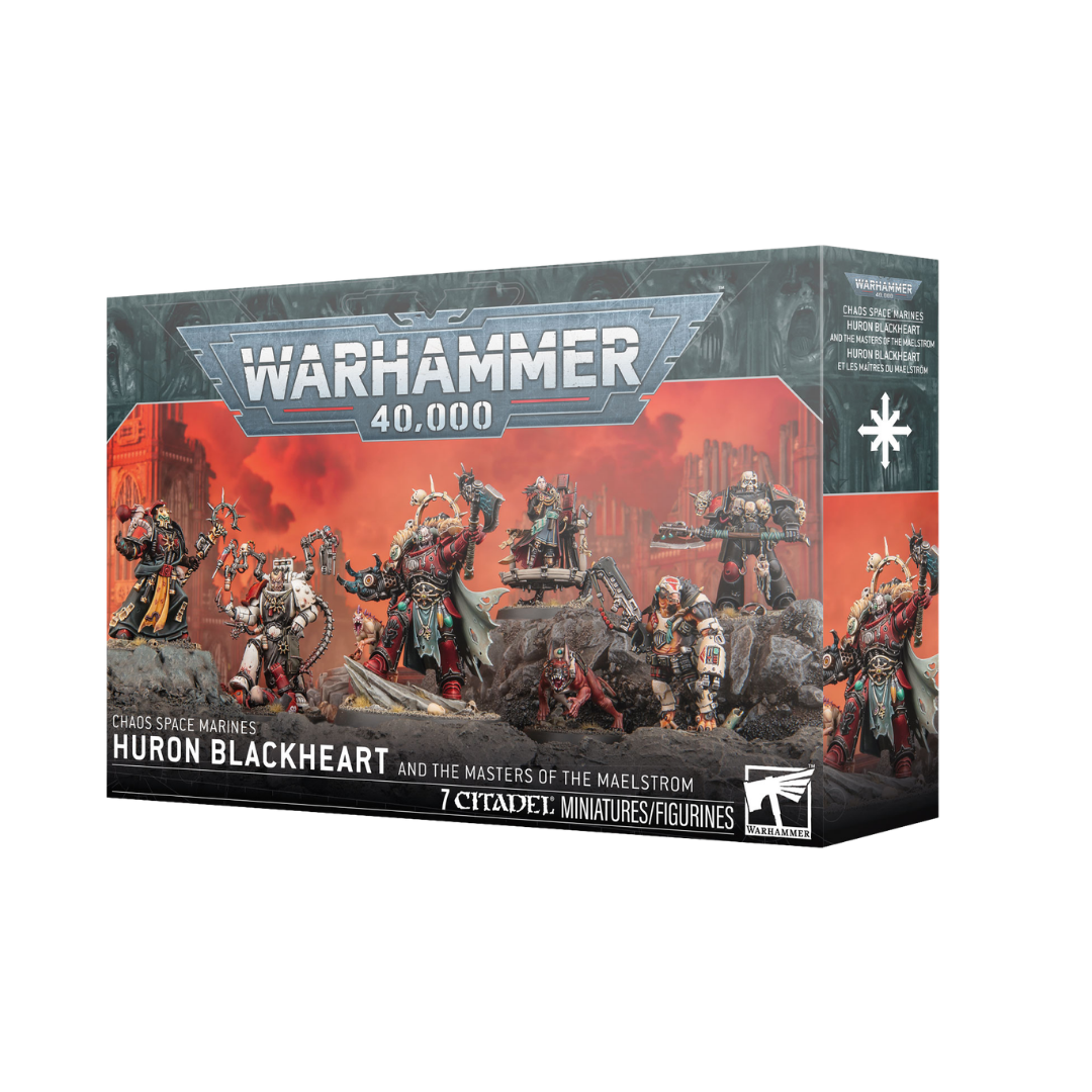 Warhammer 40,000 game box with Chaos Space Marine miniatures