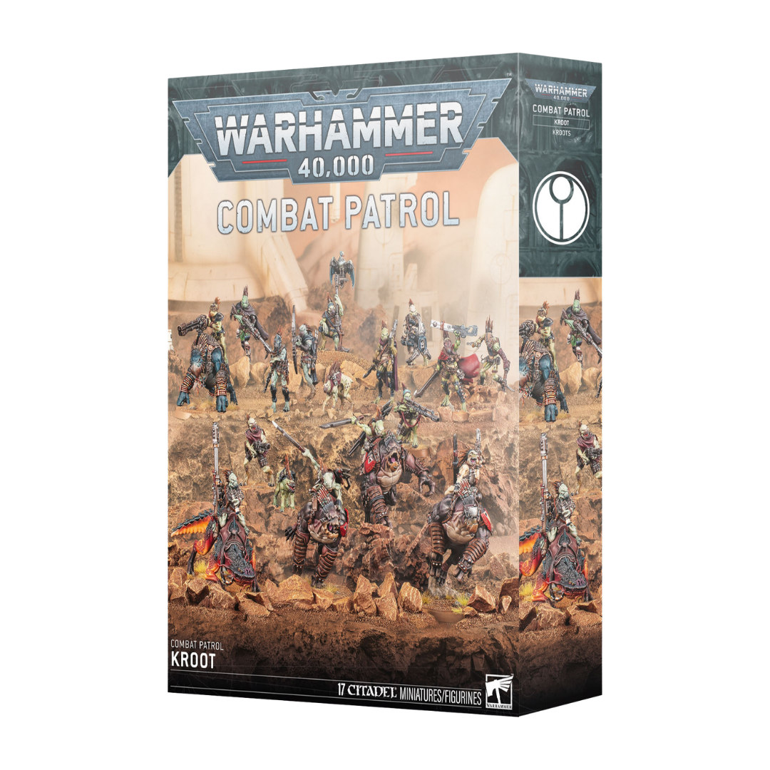 Warhammer 40k Combat Patrol Kroot box set with Kroot Lone-spear, Rampagers, Krootox Rider, and Farstalker Kinband miniatures