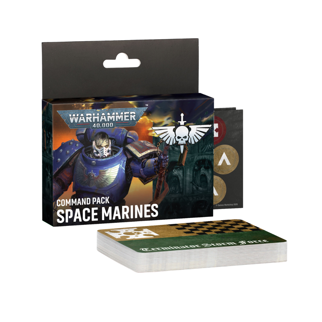Warhammer 40k Space Marines Command Pack with 94 reference cards and 24 double-sided tokens