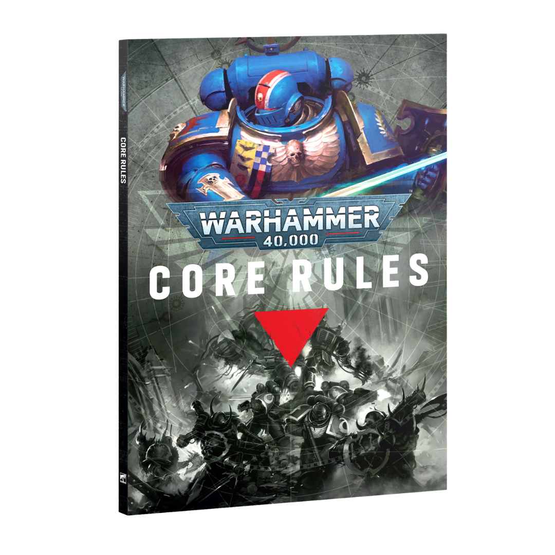 Warhammer 40,000 Core Rules book cover with robot and battle scene