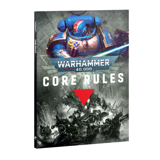 Warhammer 40,000 Core Rules book cover with robot and battle scene