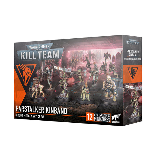 Warhammer 40k Kill Team T’au Empire Kroot Farstalker Kinband – Assemble 10 elite Kroot Mercenaries, 2 Kroot Hounds, and specialized operatives like the Killbroker, Tracker, and Cold-blood. Perfect for Kill Team missions and T’au Empire strategies.