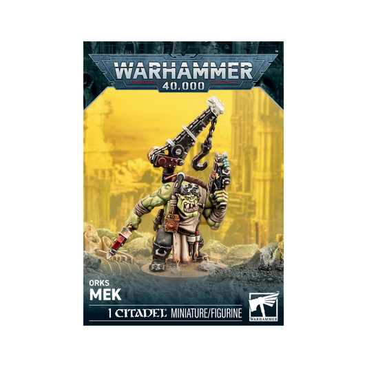 Warhammer 40k Orks Mek Citadel miniature with a repair crane and kustom mega-slugga.