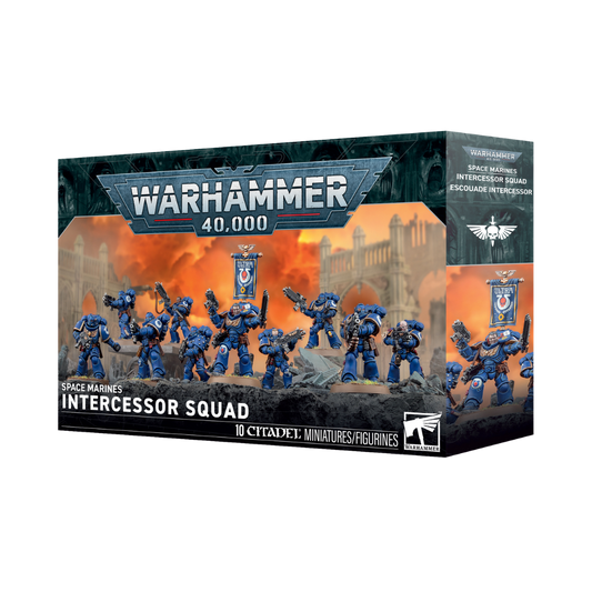 Warhammer 40k Space Marines Intercessor Squad multipart kit with 10 Citadel miniatures