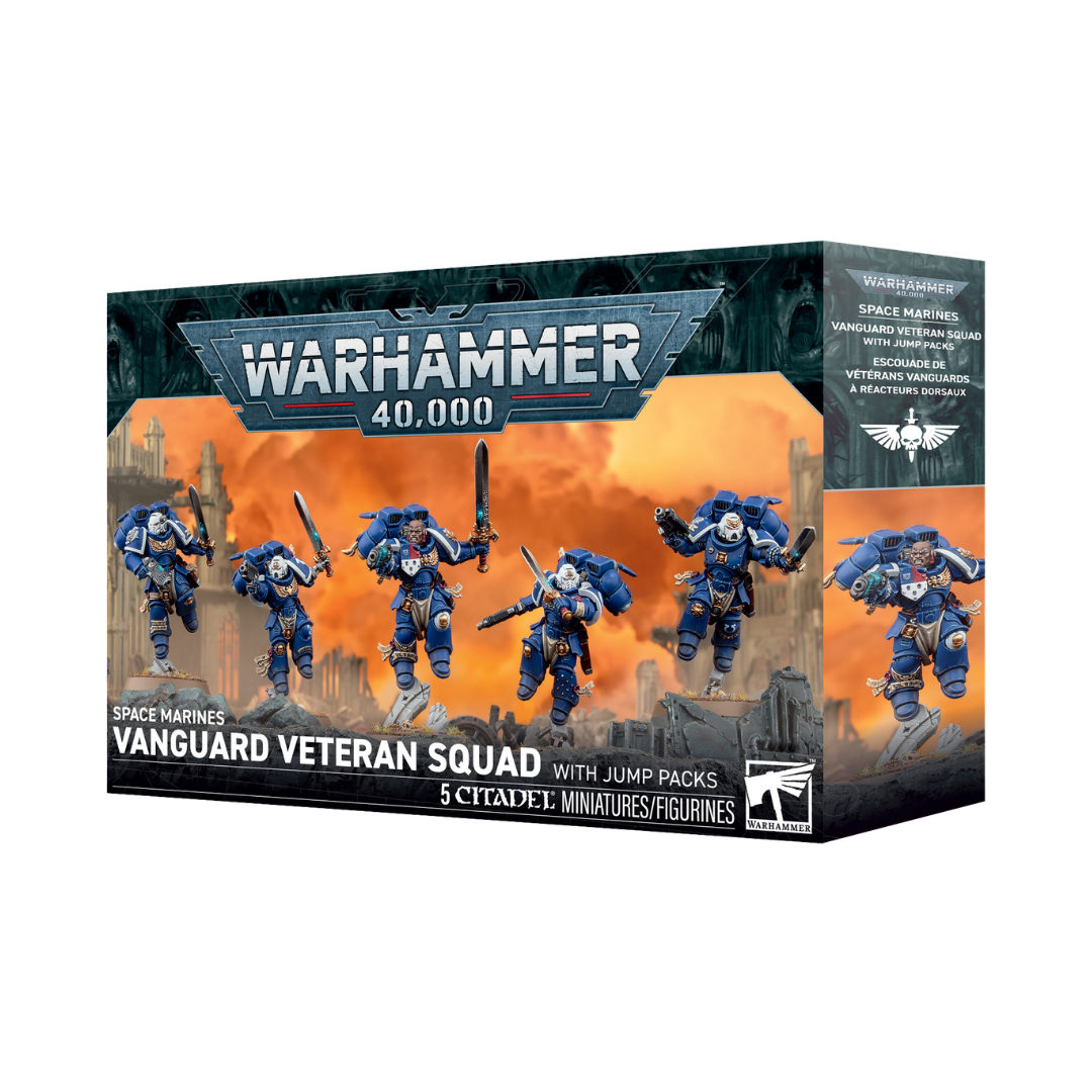 Warhammer 40k Space Marines Vanguard Veteran Squad with Jump Packs, 5 Citadel miniatures