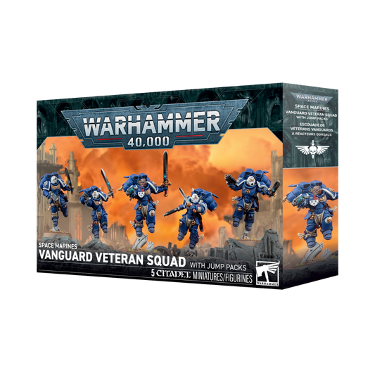 Warhammer 40k Space Marines Vanguard Veteran Squad with Jump Packs, 5 Citadel miniatures