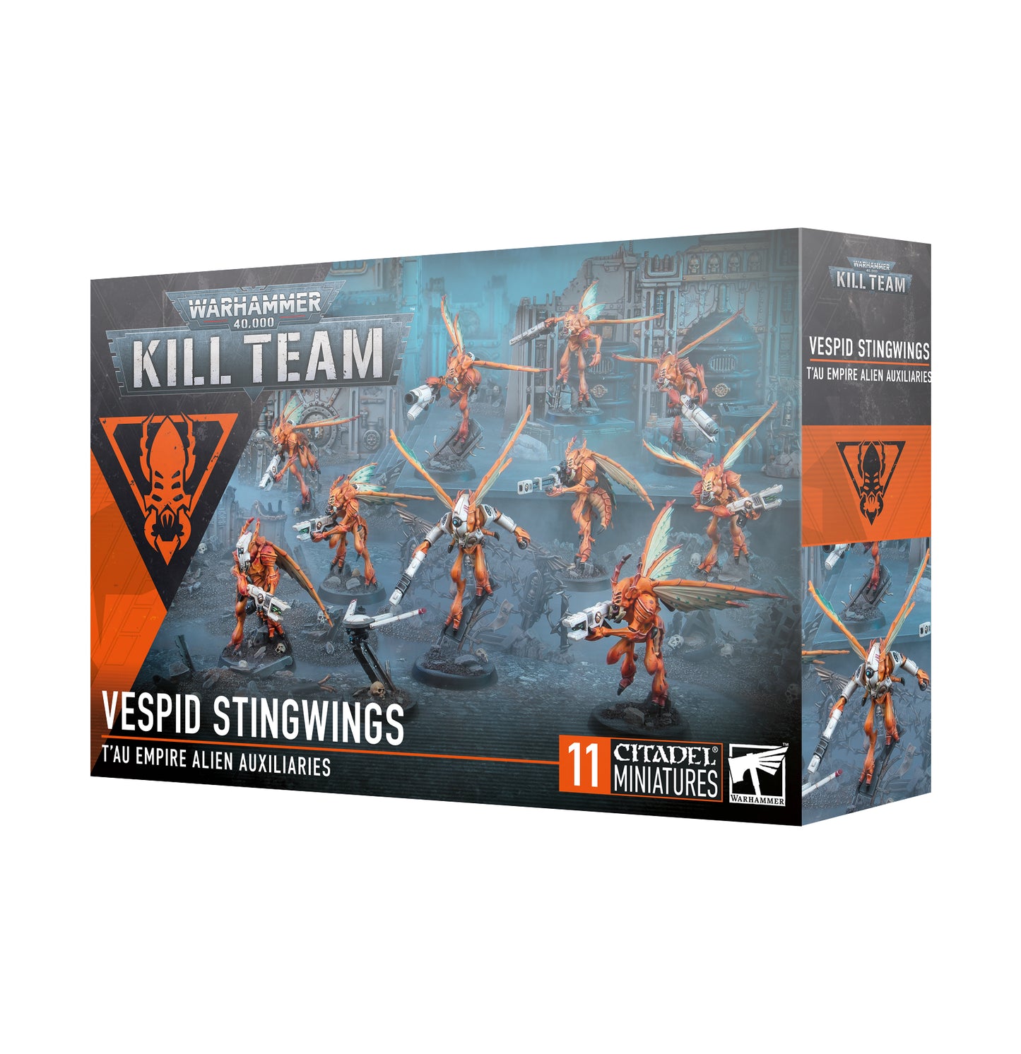 Warhammer 40k Kill Team: T'au Empire Vespid Stingwings - Miniatures set featuring fast, agile Vespid Stingwings, perfect for T'au Kill Team battles and strategies.