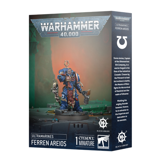 Warhammer 40k Ultramarines Ferren Areios character miniature packaging