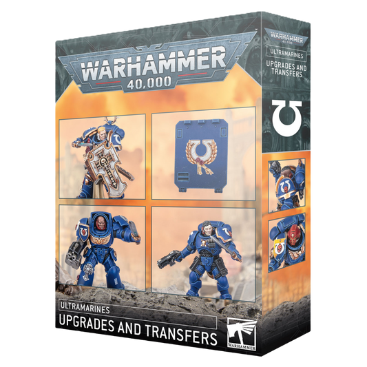 Warhammer 40k Ultramarines Upgrades and Transfers box with upgrade bits and decal sheet