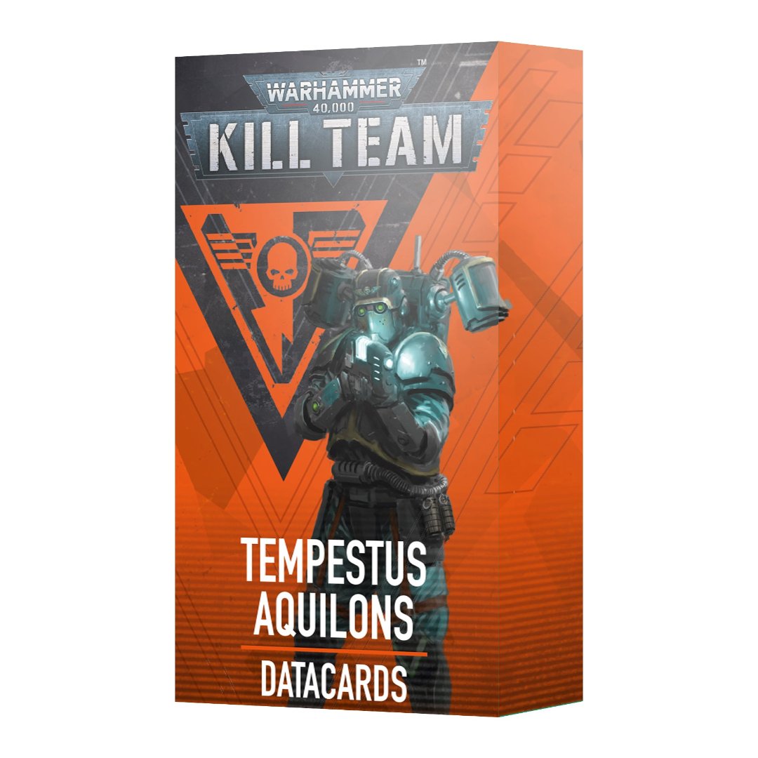 Warhammer 40k Kill Team Astra Militarum Tempestus Aquilons Datacards - Includes faction rules, operative profiles, unique ploys, and essential gameplay details.