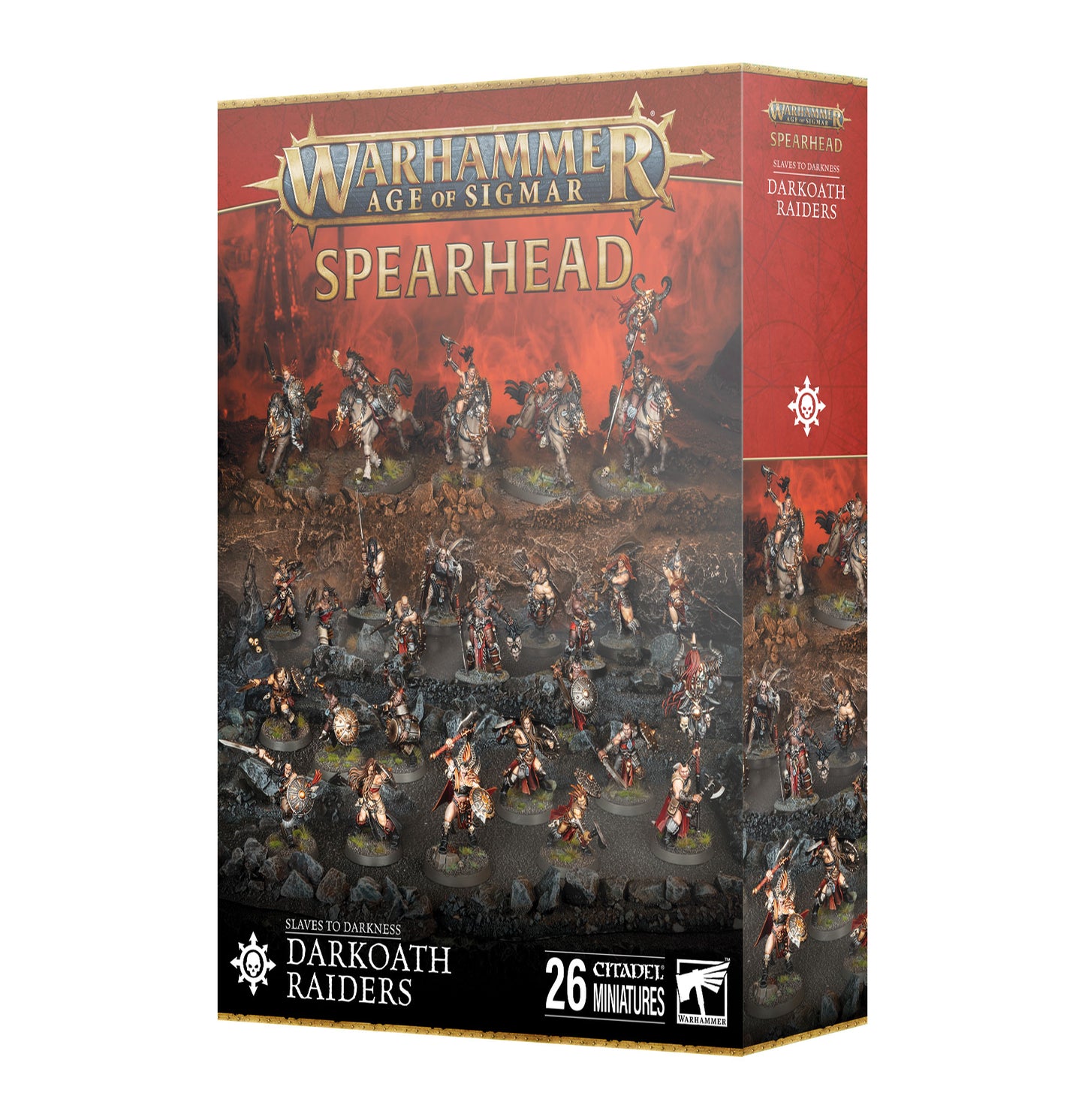 Warhammer AOS Spearhead: Slaves to Darkness Darkoath Raiders - Miniatures set featuring Darkoath Raiders for the Slaves to Darkness faction in Age of Sigmar, perfect for collectors.