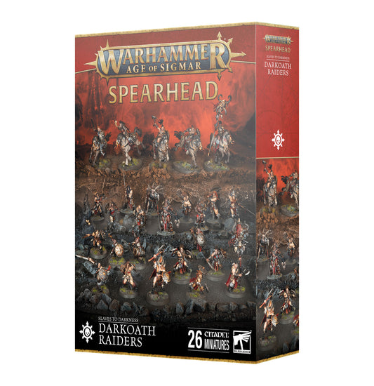 Warhammer AOS Spearhead: Slaves to Darkness Darkoath Raiders - Miniatures set featuring Darkoath Raiders for the Slaves to Darkness faction in Age of Sigmar, perfect for collectors.