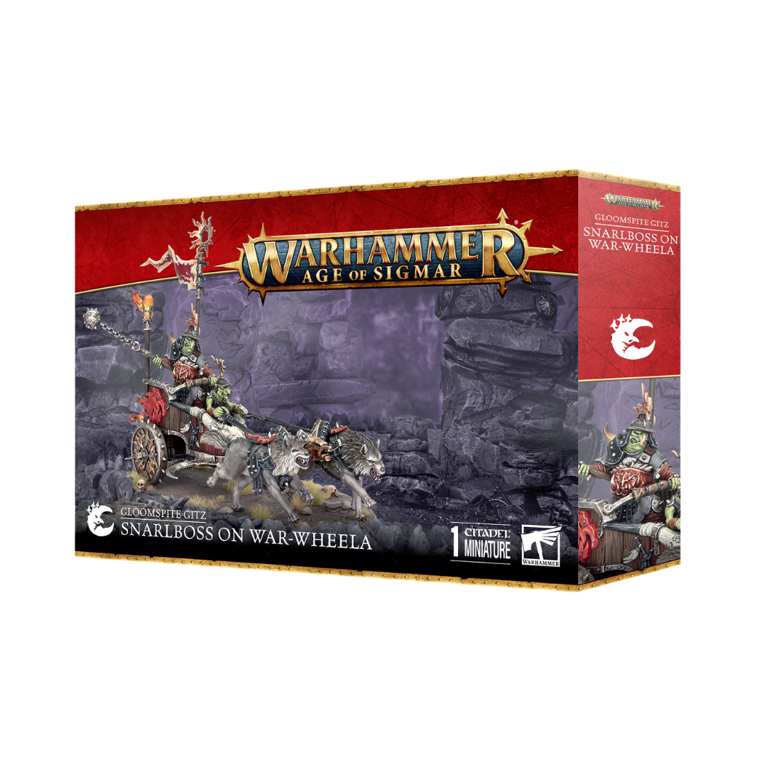 Warhammer Age of Sigmar Gloomspite Gitz Snarlboss on War-Wheela model, a fast and deadly leader for grot armies. Free shipping on orders over $199!