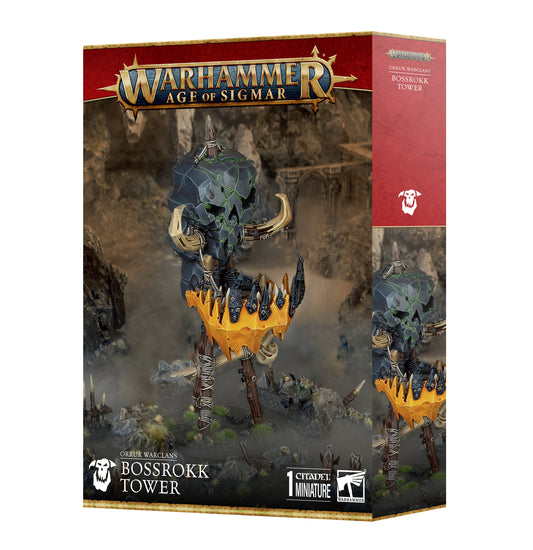 Warhammer Age of Sigmar Orruk Warclans Bossrokk Tower miniature, a towering force of destruction for Destruction armies.