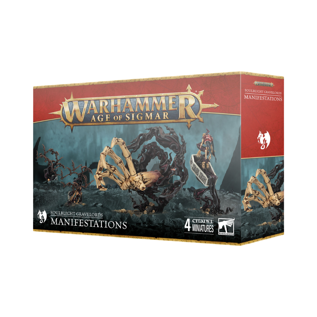 Warhammer Age of Sigmar Soulblight Gravelords Manifestations, spectral miniatures for summoned undead units or objectives in AoS vampire-themed armies.