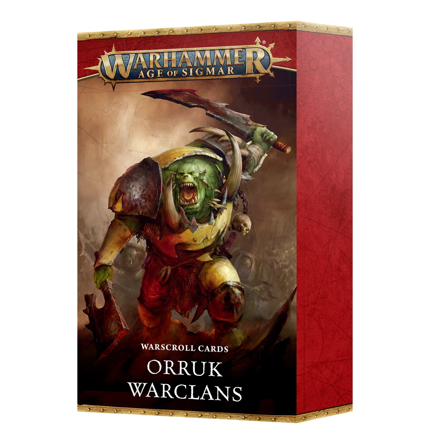 Warhammer Age of Sigmar Warscroll Cards: Orruk Warclans set, featuring quick reference cards for Ironjawz, Bonesplitterz, and Kruleboyz.