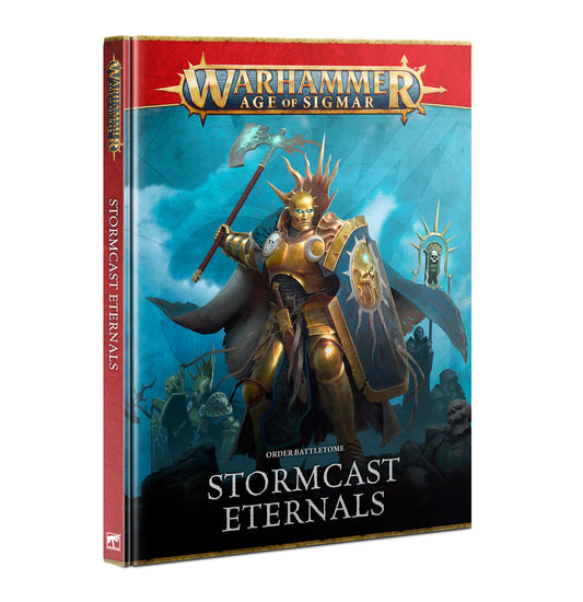 Warhammer Age of Sigmar Battletome: Stormcast Eternals guidebook with lore, rules, and strategies for commanding Sigmar's divine warriors.