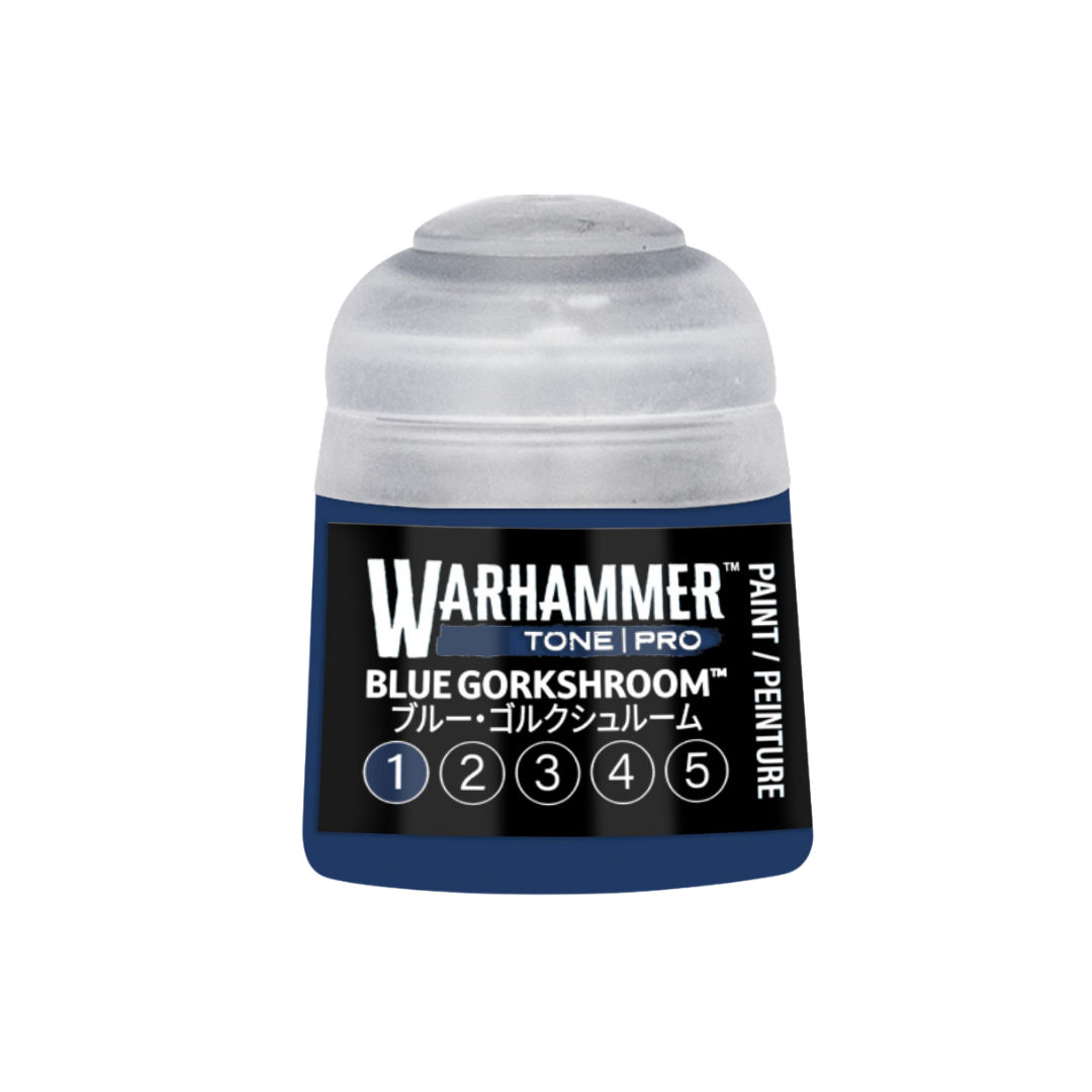 Warhammer Tone Pro Blue Gorkshroom 12 ml miniature paints in five coordinated tones from dark to light.