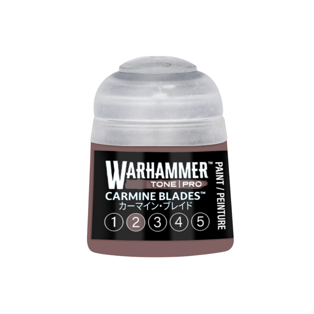 Warhammer Tone Pro Carmine Blades 12 ml miniature paints in five coordinated tones from dark to light.