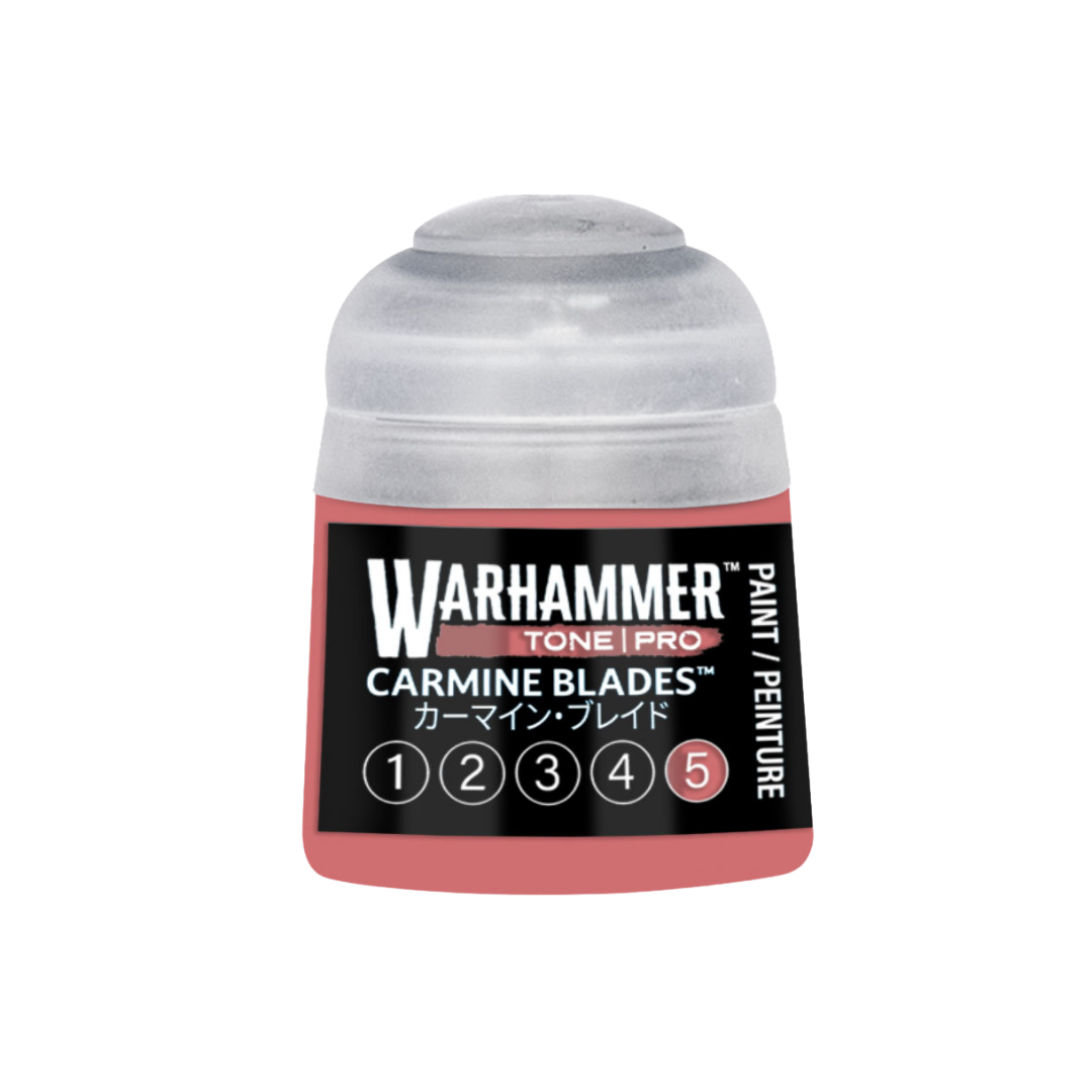 Warhammer Tone Pro Carmine Blades 12 ml miniature paints in five coordinated tones from dark to light.