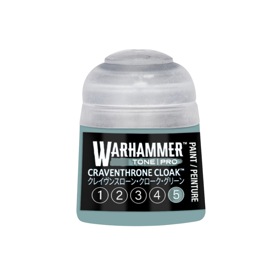 Warhammer Tone Pro Craventhrone Cloak 12 ml miniature paints in five coordinated tones from dark to light.