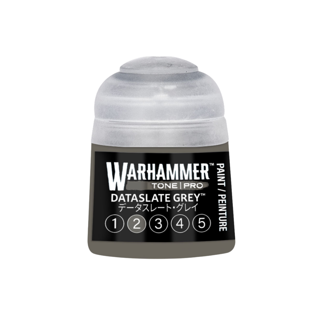 Warhammer Tone Pro Dataslate Grey 12 ml miniature paints in five coordinated tones from dark to light.