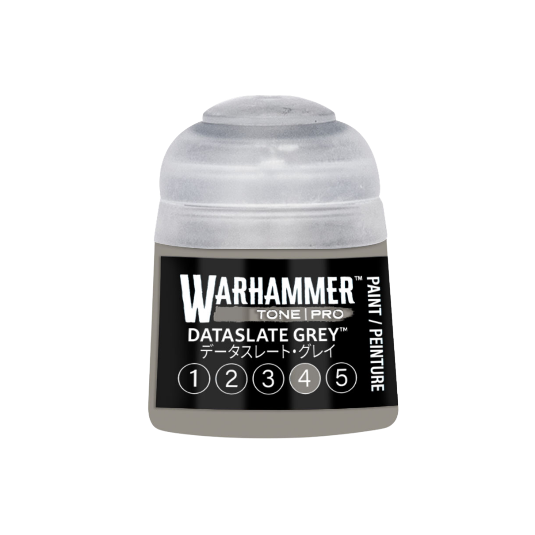 Warhammer Tone Pro Dataslate Grey 12 ml miniature paints in five coordinated tones from dark to light.