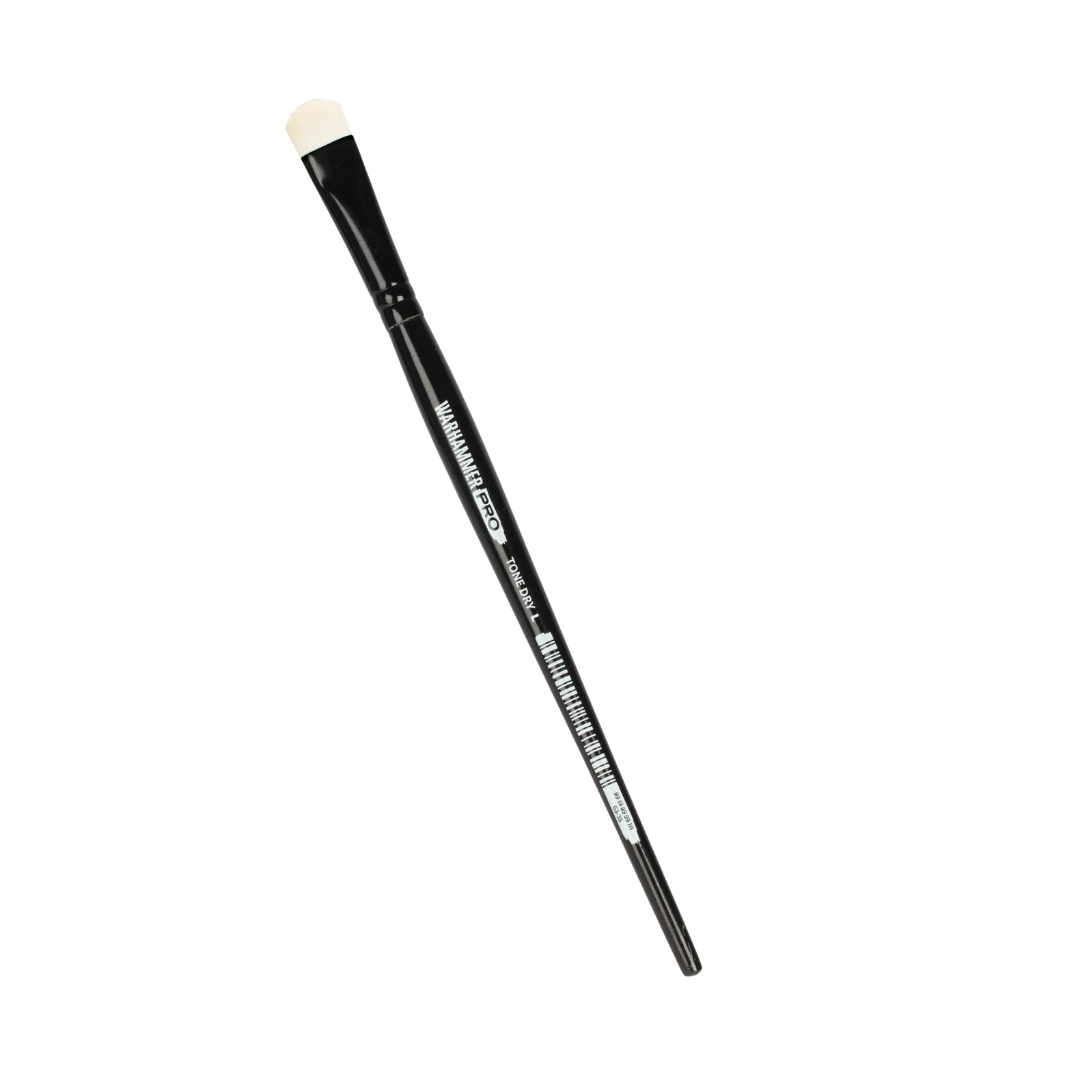 Warhammer Paint Tone Pro Drybrush Large with soft synthetic bristles for highlighting tabletop miniatures