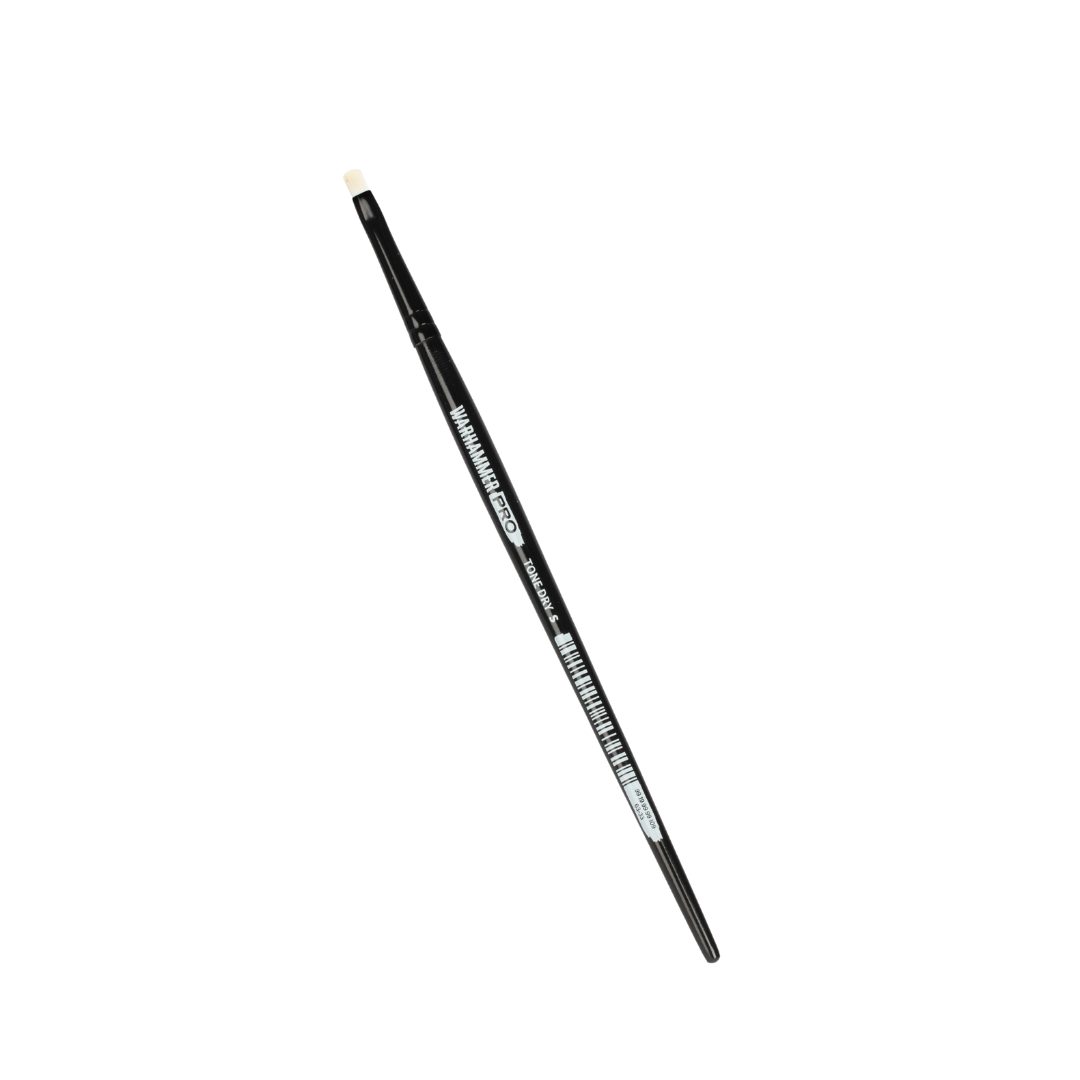 Warhammer Paint Tone Pro Drybrush Small with soft synthetic bristles for precise miniature painting and highlighting