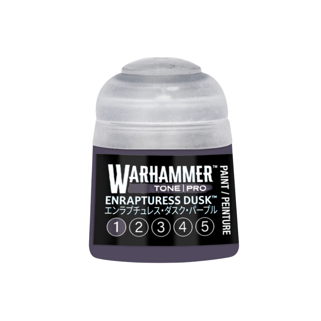 Warhammer Tone Pro Enrapturess Dusk 12 ml miniature paints in five coordinated tones from dark to light.