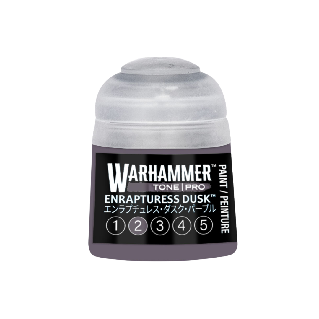 Warhammer Tone Pro Enrapturess Dusk 12 ml miniature paints in five coordinated tones from dark to light.
