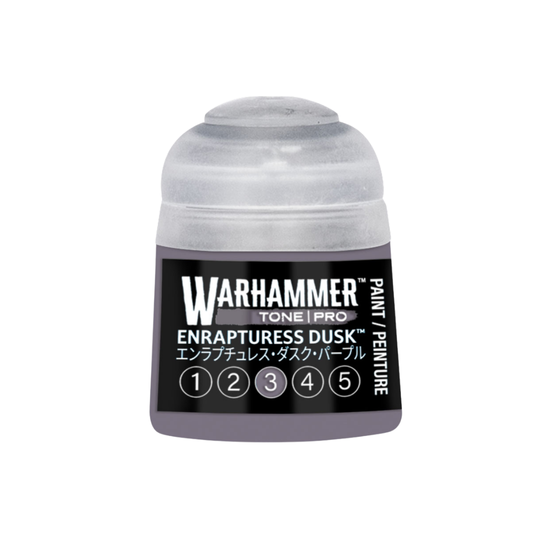 Warhammer Tone Pro Enrapturess Dusk 12 ml miniature paints in five coordinated tones from dark to light.