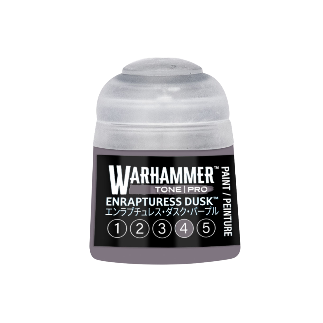 Warhammer Tone Pro Enrapturess Dusk 12 ml miniature paints in five coordinated tones from dark to light.