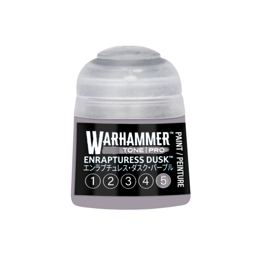 Warhammer Tone Pro Enrapturess Dusk 12 ml miniature paints in five coordinated tones from dark to light.