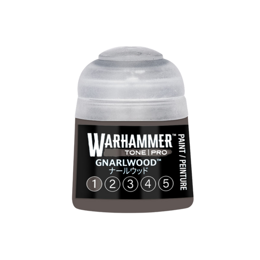 Warhammer Tone Pro Gnarlwood 12 ml miniature paints in five coordinated tones from dark to light.