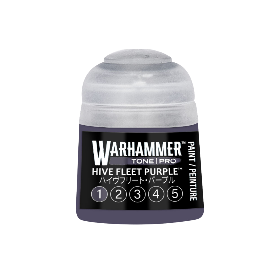 Warhammer Tone Pro Hive Fleet Purple 12 ml miniature paints in five coordinated tones from dark to light.