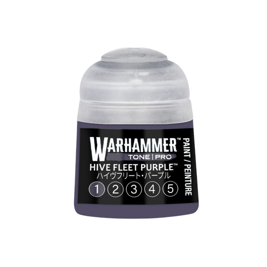 Warhammer Tone Pro Hive Fleet Purple 12 ml miniature paints in five coordinated tones from dark to light.