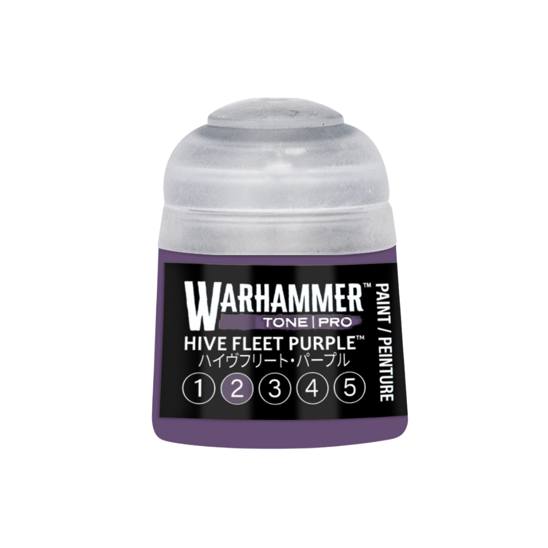 Warhammer Tone Pro Hive Fleet Purple 12 ml miniature paints in five coordinated tones from dark to light.