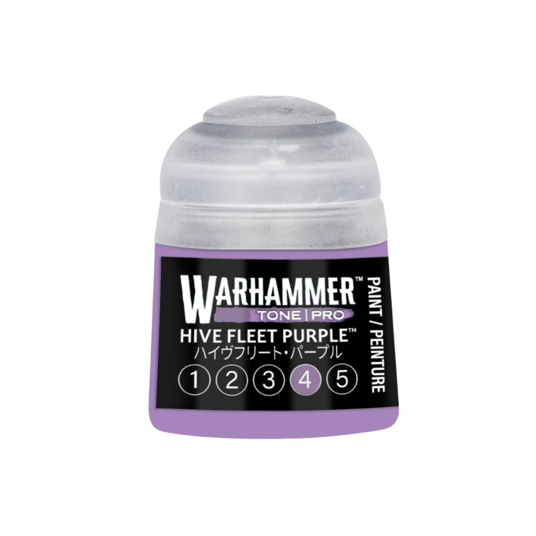 Warhammer Tone Pro Hive Fleet Purple 12 ml miniature paints in five coordinated tones from dark to light.