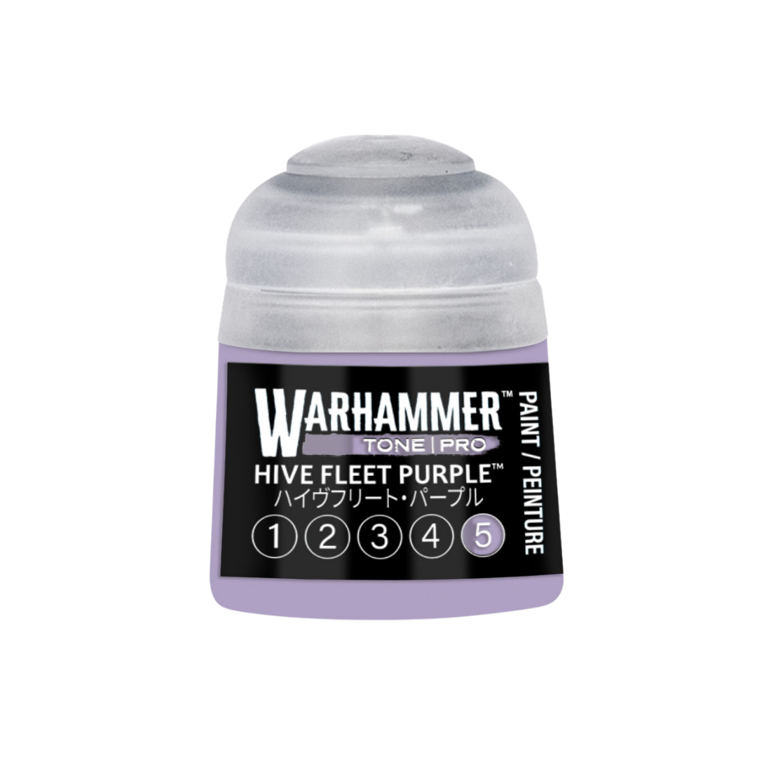 Warhammer Tone Pro Hive Fleet Purple 12 ml miniature paints in five coordinated tones from dark to light.