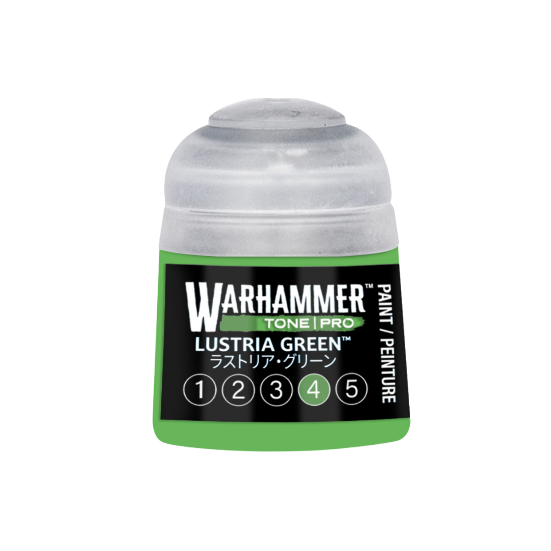 Warhammer Tone Pro Lustria Green 12 ml miniature paints in five coordinated tones from dark to light.