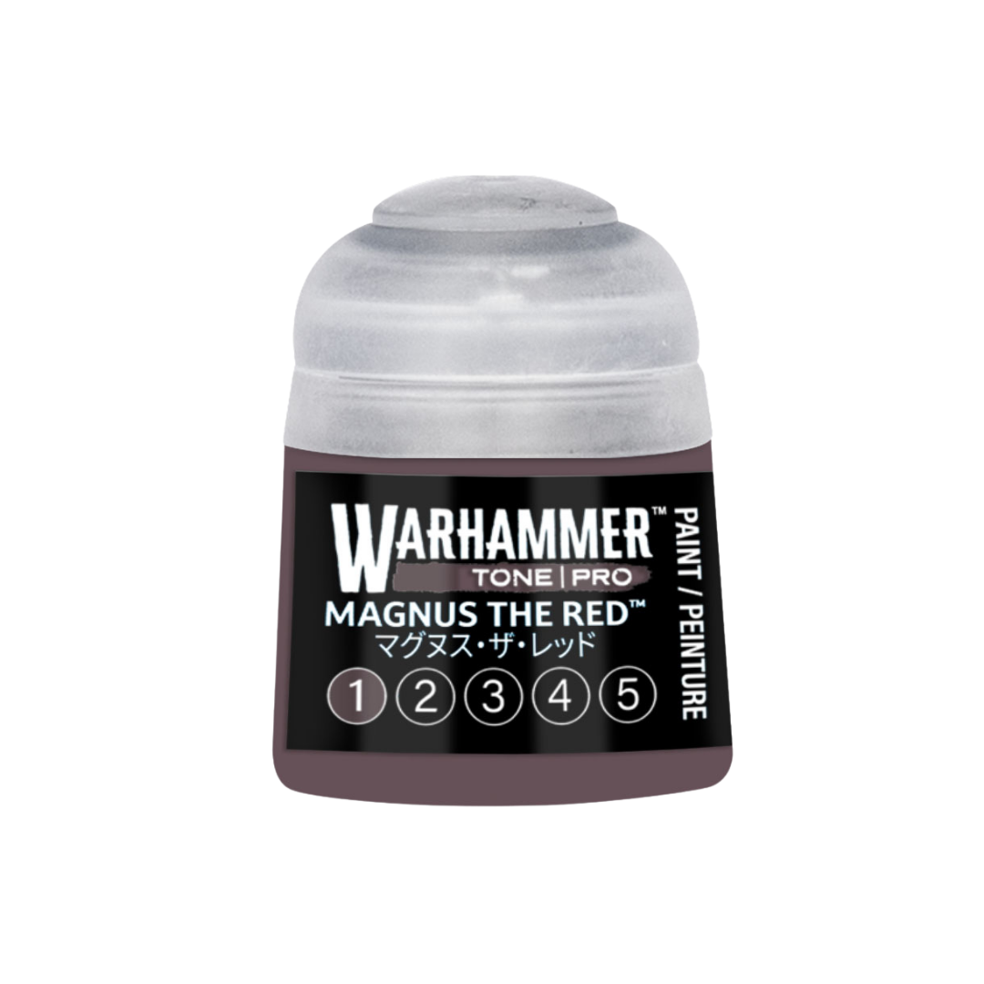 Warhammer Tone Pro Magnus The Red 12 ml miniature paints in five coordinated tones from dark to light.