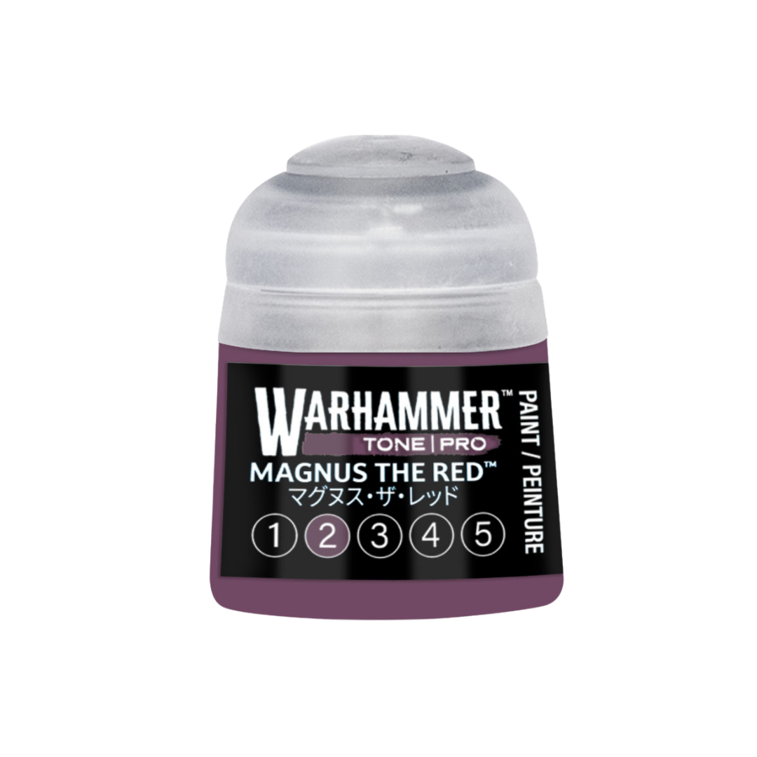 Warhammer Tone Pro Magnus The Red 12 ml miniature paints in five coordinated tones from dark to light.