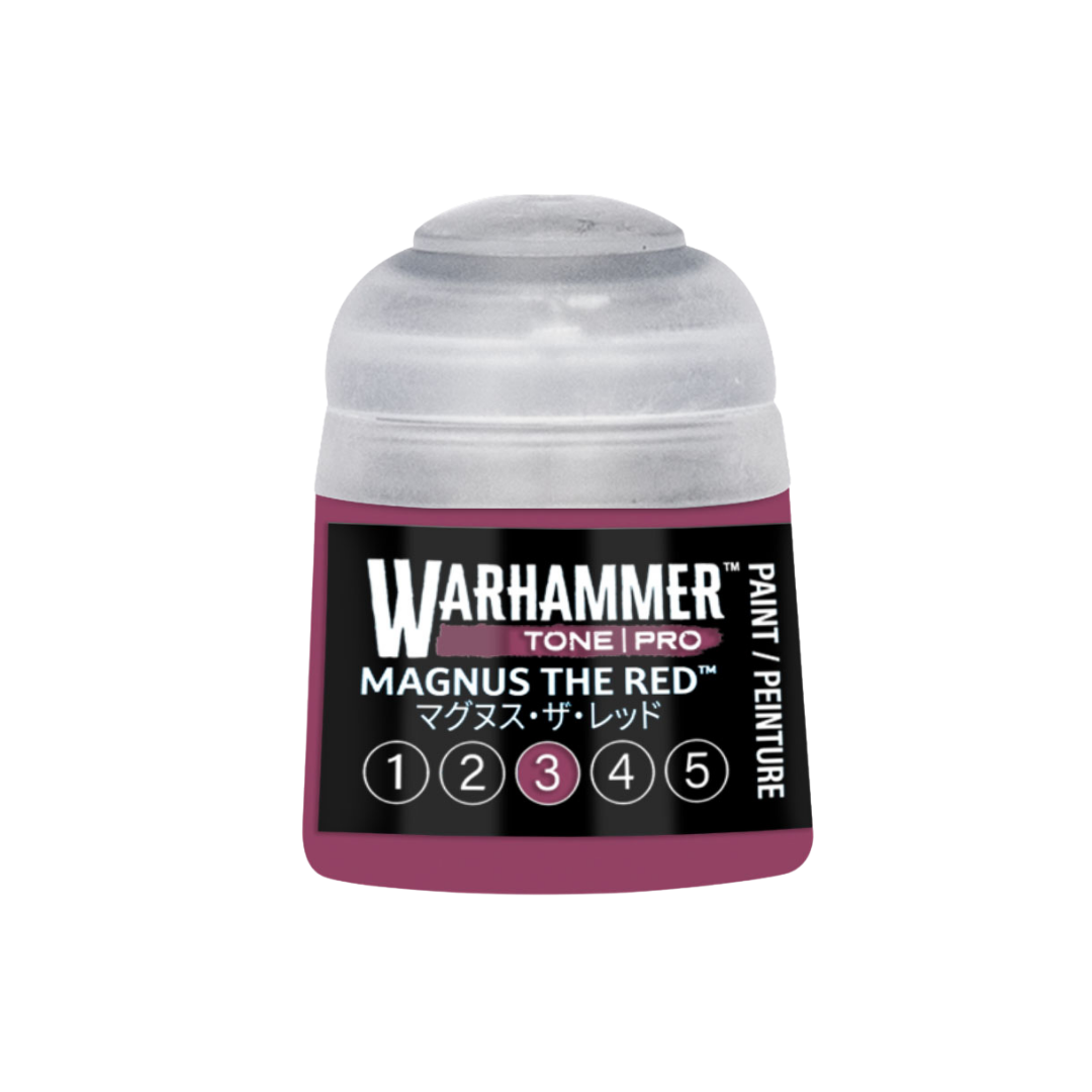 Warhammer Tone Pro Magnus The Red 12 ml miniature paints in five coordinated tones from dark to light.