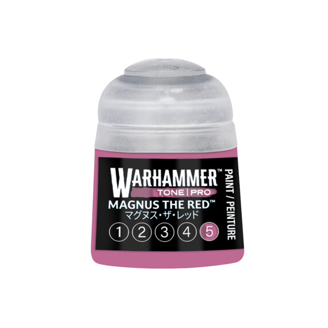 Warhammer Tone Pro Magnus The Red 12 ml miniature paints in five coordinated tones from dark to light.