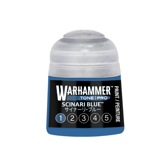 Warhammer Tone Pro Scinari Blue 12 ml miniature paints in five coordinated tones from dark to light.