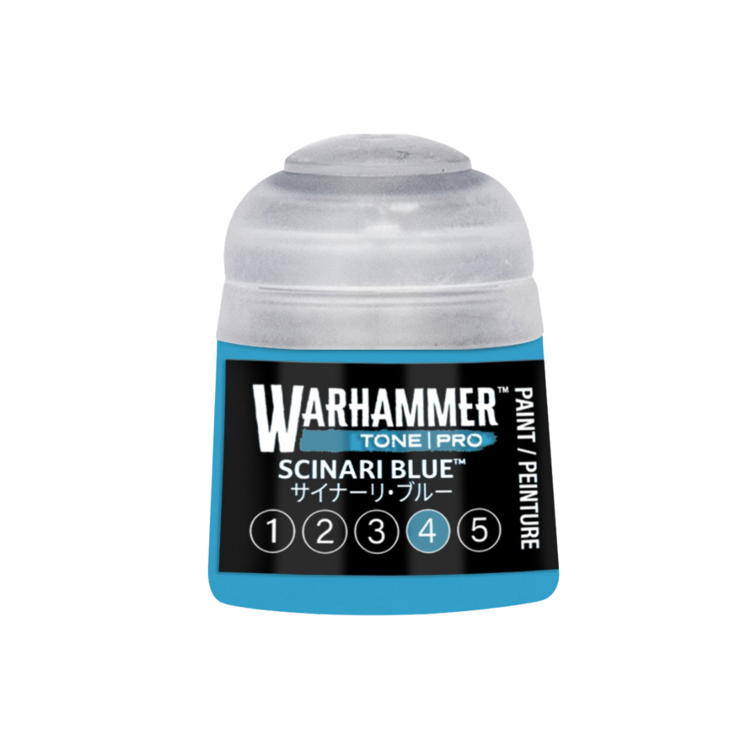 Warhammer Tone Pro Scinari Blue 12 ml miniature paints in five coordinated tones from dark to light.