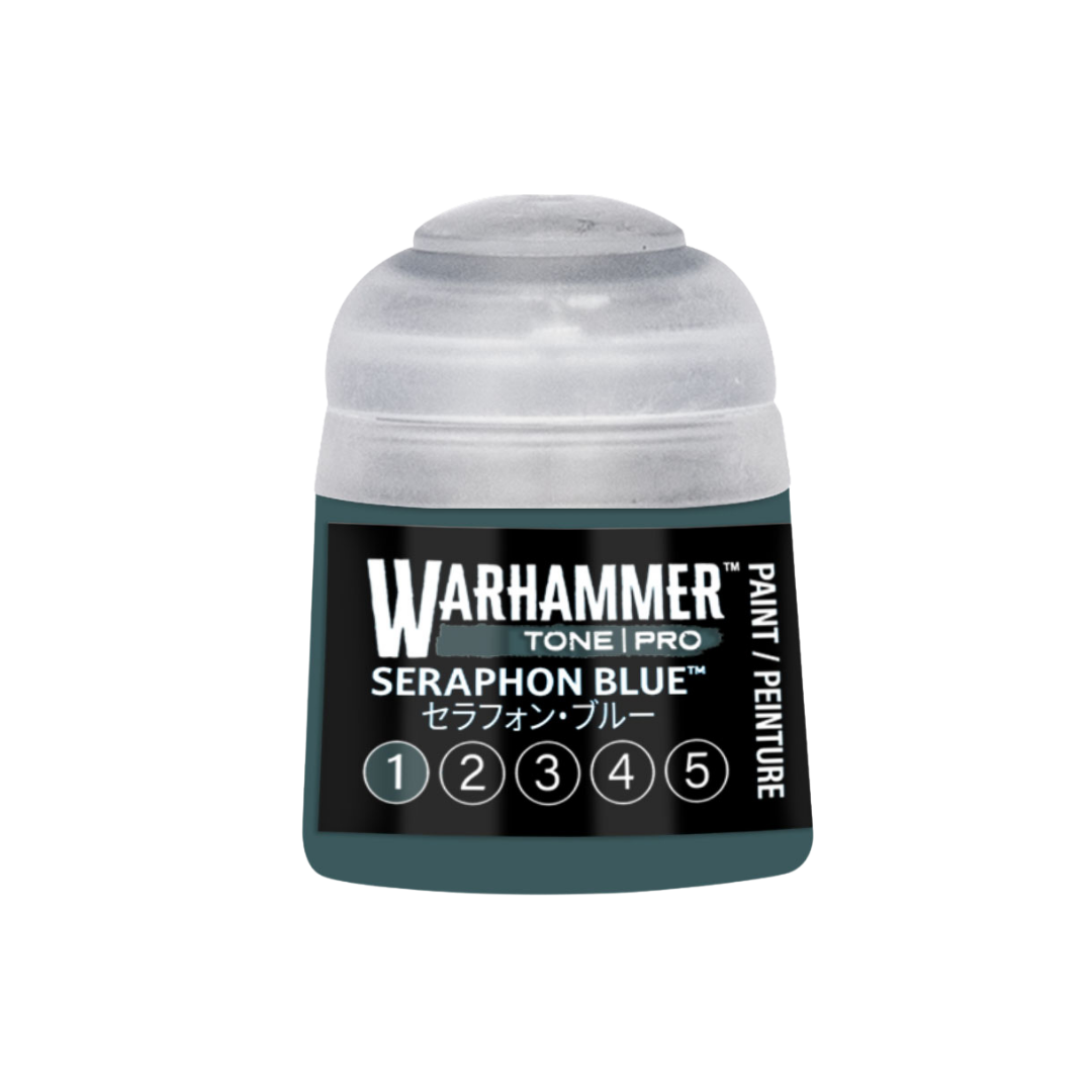 Warhammer Tone Pro Seraphon Blue 12 ml miniature paints in five coordinated tones from dark to light.